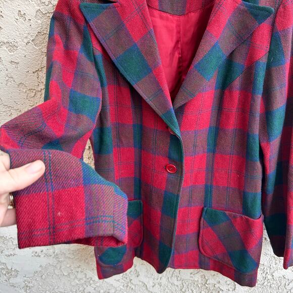 Vintage Collegetown 70’s Wool Plaid Tartan Blazer Size Womens Small - Picture 5 of 5